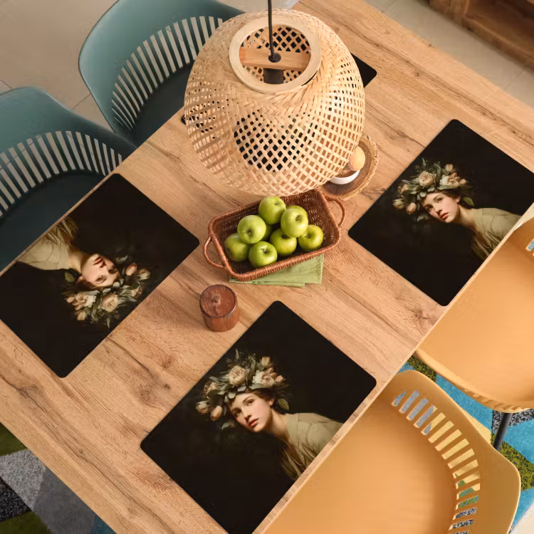 Bloemenstilte - Vrouw - Portret Placemat vinyl groot -zzsfeer5_Kitchenyeah-website
