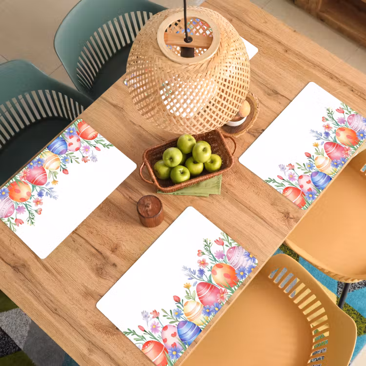 Bloementuin - Kleurrijk - Eieren Placemat vinyl groot -zzsfeer5_Kitchenyeah-website