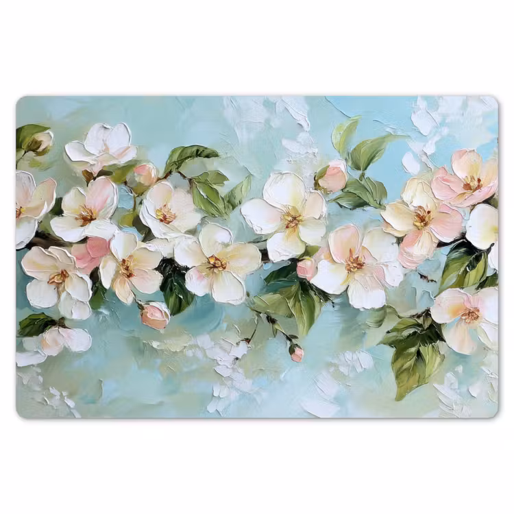 Bloesem - Bladeren - Lichtblauw Placemat vinyl groot -zzsfeer1_Kitchenyeah-website
