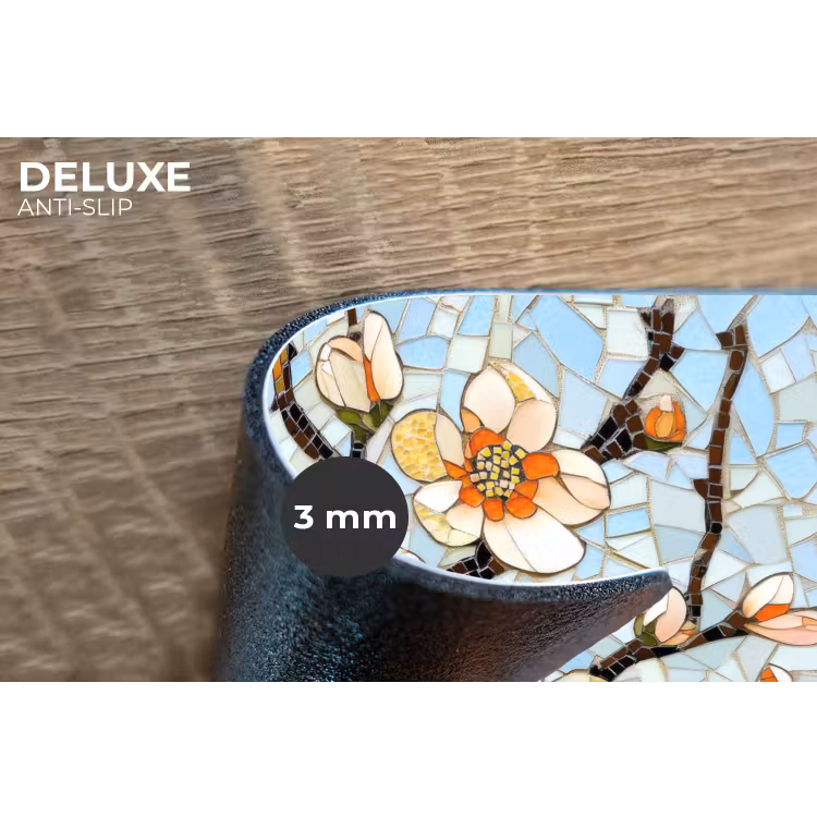 Bloesems - Wit - Mozaïek - Tak Placemat vinyl groot -closeup