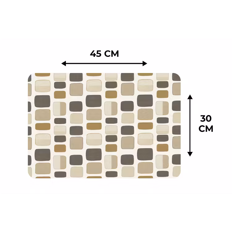 Blokken - Vintage - Grijs Placemat vinyl groot 368 -specs