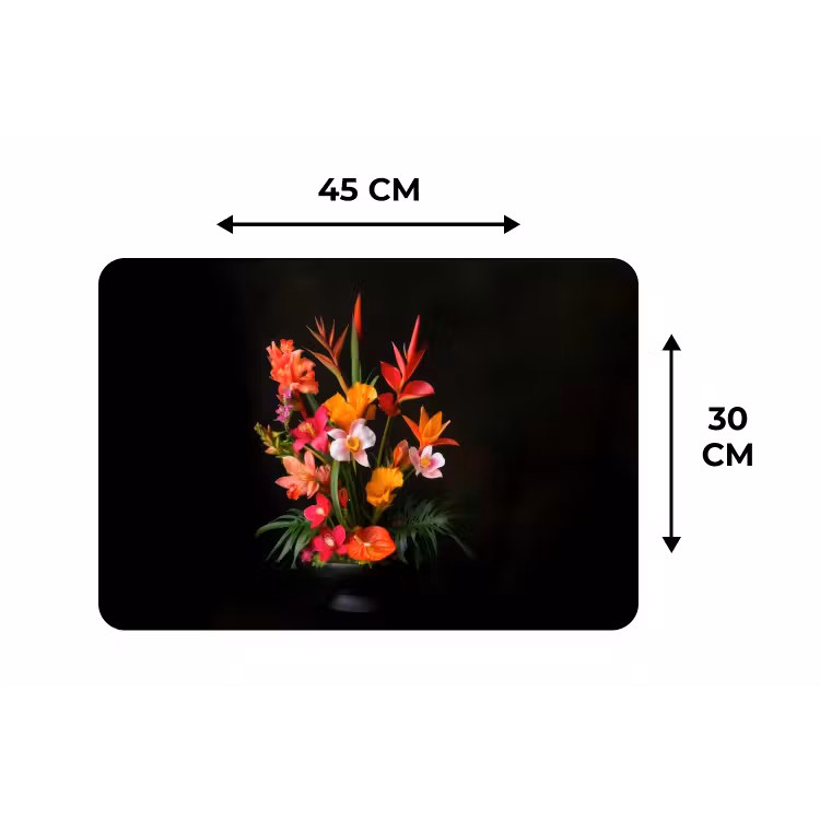 Boeket - Bloemen - Exotisch Placemat vinyl groot -specs