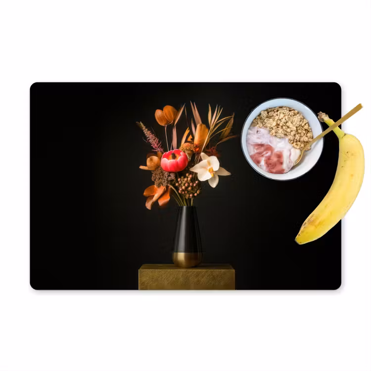 Boeket - Oranje - Gouden - vaas Placemat vinyl groot -zzzproduct_Kitchenyeah-website