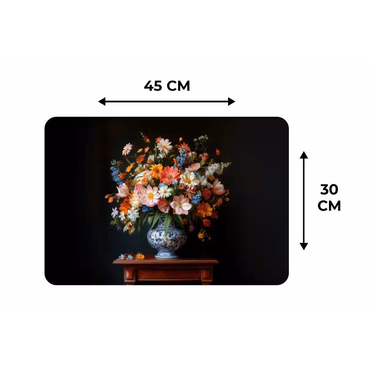 Boeket - Roze - Bloemen - Vaas Placemat vinyl groot -specs