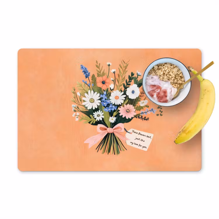 Boeket - Strikje - Quote Placemat vinyl groot -zzzproduct_Kitchenyeah-website