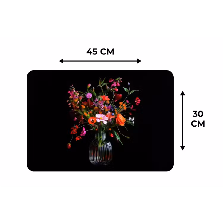 Boeket - Veldbloemen - Vaas Placemat vinyl groot -specs