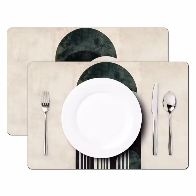 Bogen - Donkergroen - Lijnen Placemat vinyl groot -zzsfeer2_Kitchenyeah-website