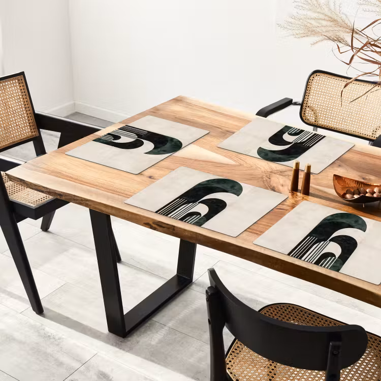 Bogen - Donkergroen - Lijnen Placemat vinyl groot -zzsfeer4_Kitchenyeah-website