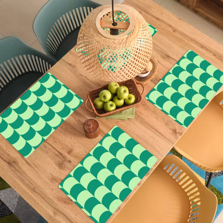 Bogen - Groen - Gestapeld Placemat vinyl groot 368 -zzsfeer5_Kitchenyeah-website