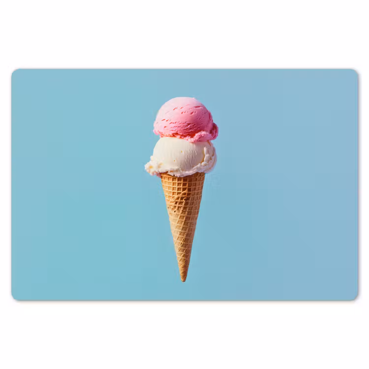 Bolletjes - Schepijs - Hoorntje - Blauw Placemat vinyl groot -zzsfeer1_Kitchenyeah-website