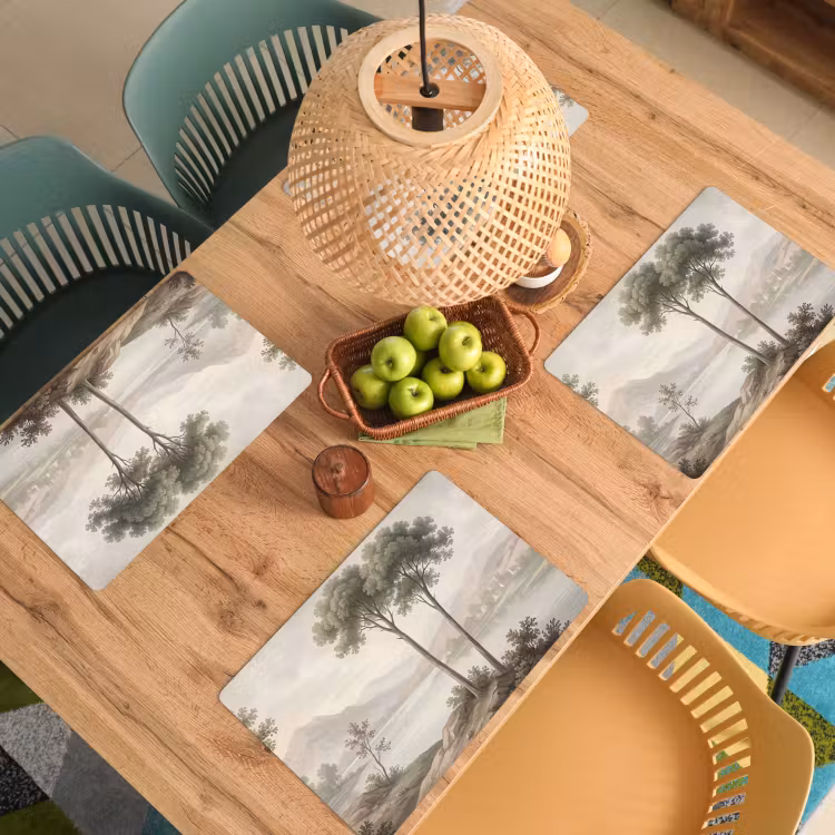Bomen - Meer - Bergen - Illustratie Placemat vinyl groot -zzsfeer5_Kitchenyeah-website