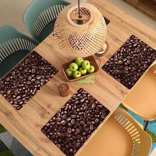 Bonen - Close-up - Donkerbruin Placemat vinyl groot -zzsfeer5_Kitchenyeah-website