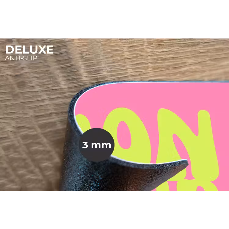 Bonjour - Roze - Fel groen Placemat vinyl groot -closeup