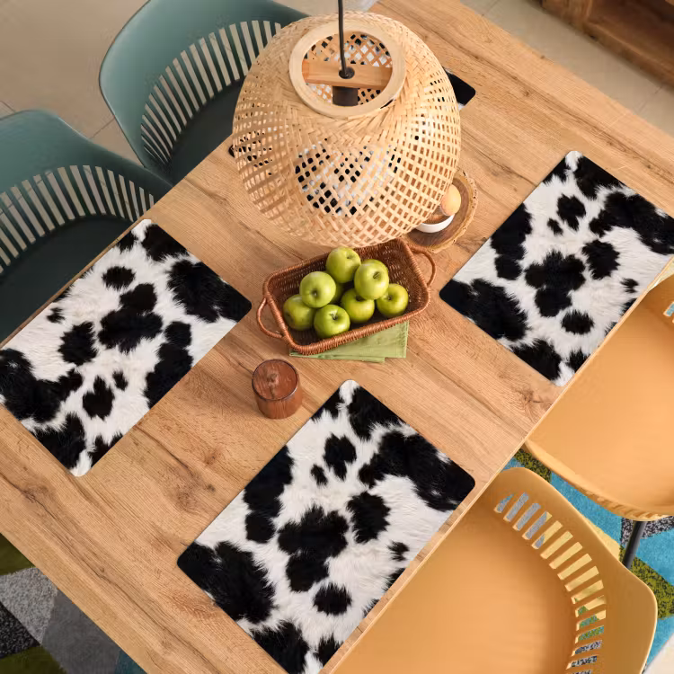 Bont - Textuur - Zwart - Wit Placemat vinyl groot -zzsfeer5_Kitchenyeah-website