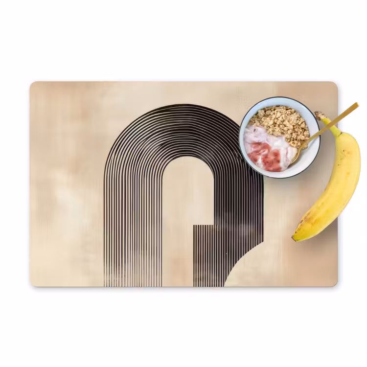 Boog -  Strepen - Minimalistisch - Zwart Placemat vinyl groot -zzzproduct_Kitchenyeah-website