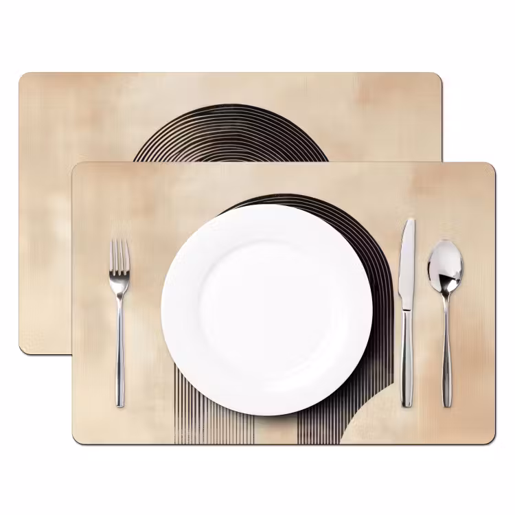 Boog -  Strepen - Minimalistisch - Zwart Placemat vinyl groot -zzsfeer2_Kitchenyeah-website