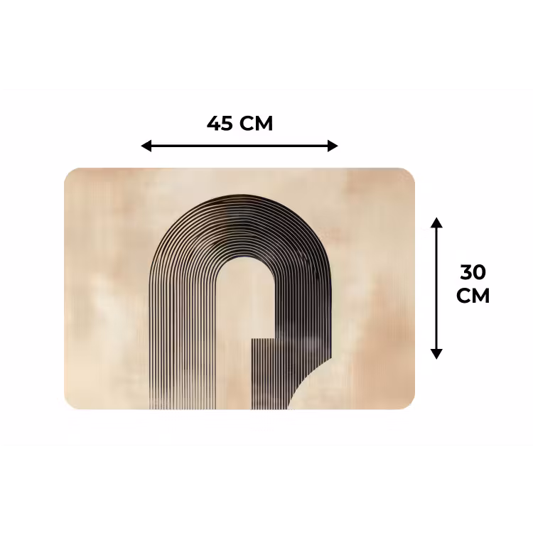 Boog -  Strepen - Minimalistisch - Zwart Placemat vinyl groot -specs