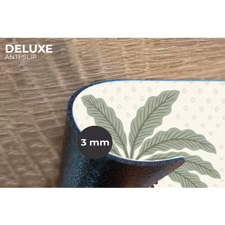 Boom - Bladeren - Groen - Decoratief - Beige Placemat vinyl groot -closeup