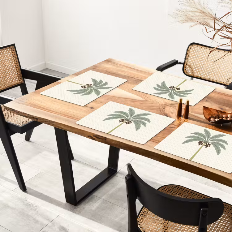 Boom - Bladeren - Groen - Decoratief - Beige Placemat vinyl groot -zzsfeer4_Kitchenyeah-website