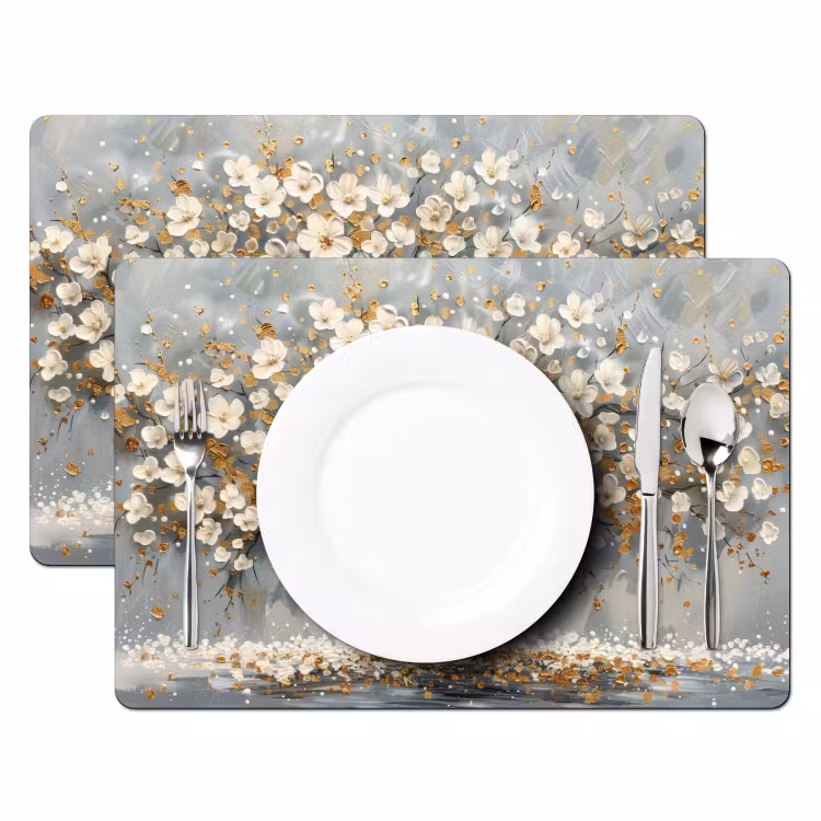 Boom - Goud - Bloemen - Abstract - Kunst Placemat vinyl groot -zzsfeer2_Kitchenyeah-website