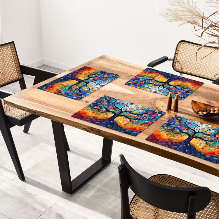 Boom - Kleurrijk - Bloemen - Kunst - Abstract Placemat vinyl groot -zzsfeer4_Kitchenyeah-website