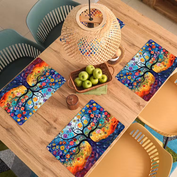 Boom - Kleurrijk - Bloemen - Kunst - Abstract Placemat vinyl groot -zzsfeer5_Kitchenyeah-website