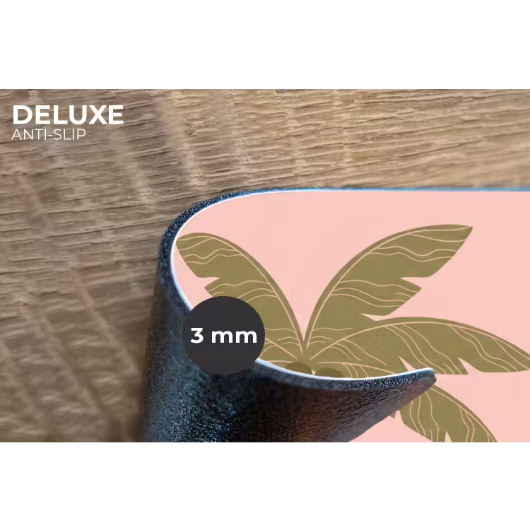 Boom - Palm - Natuur - Illustratie - Roze Placemat vinyl groot -closeup