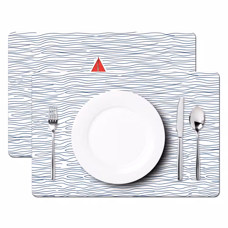 Boot - Water - Rood - Illustratie - Minimalistisch Placemat vinyl groot -zzsfeer2_Kitchenyeah-website