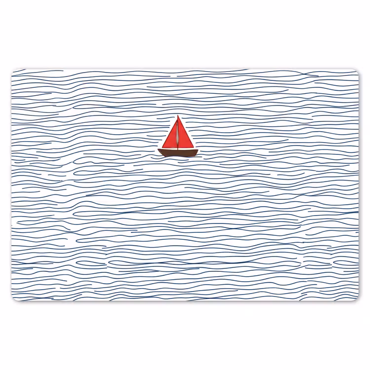 Boot - Water - Rood - Illustratie - Minimalistisch Placemat vinyl groot -zzsfeer1_Kitchenyeah-website