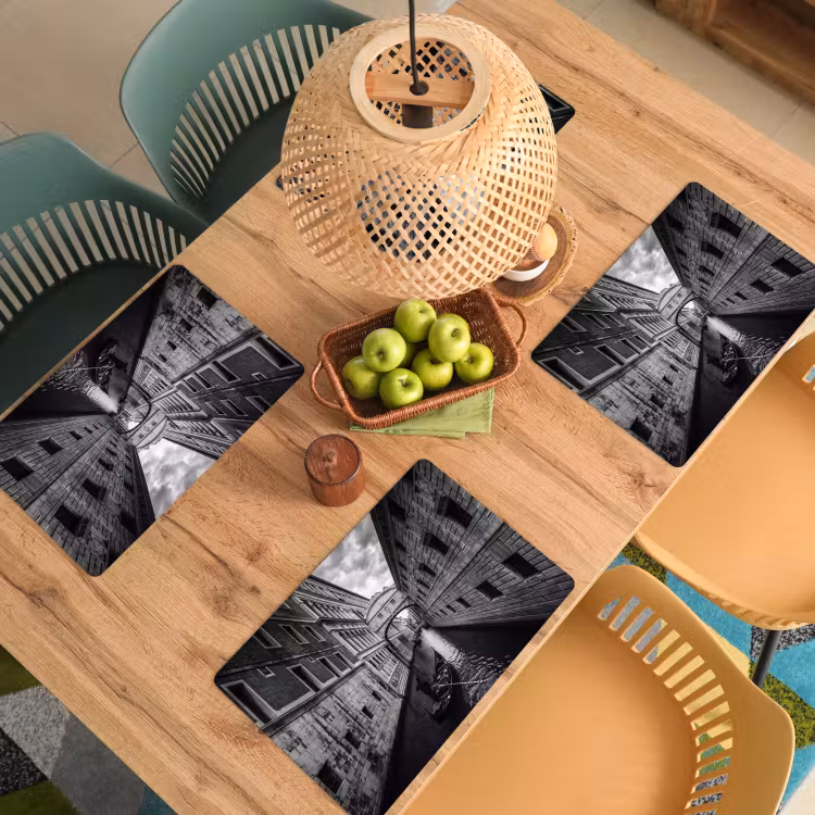 Boot - Waterweg - Stad - Zwart-wit - Architectuur Placemat vinyl groot -zzsfeer5_Kitchenyeah-website