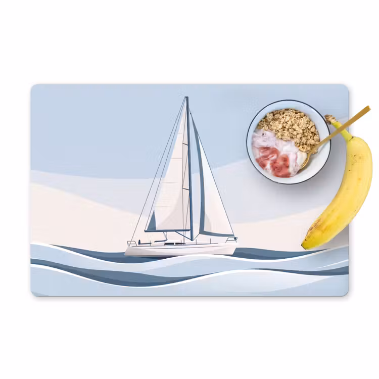 Boot - Zeil - Zee - Modern - Beige Placemat vinyl groot -zzzproduct_Kitchenyeah-website