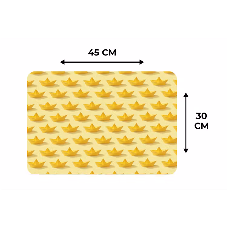 Bootjes - Origami - Creatief - Geel Placemat vinyl groot 368 -specs