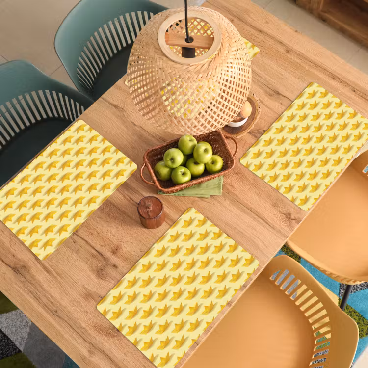 Bootjes - Origami - Creatief - Geel Placemat vinyl groot 368 -zzsfeer5_Kitchenyeah-website