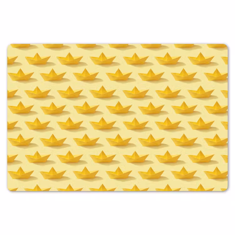 Bootjes - Origami - Creatief - Geel Placemat vinyl groot 368 -zzsfeer1_Kitchenyeah-website