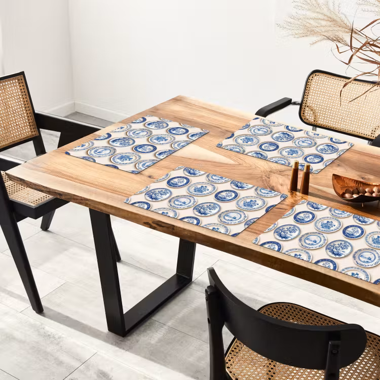 Borden - Bomen - Planten - Blauw Placemat vinyl groot 368 -zzsfeer4_Kitchenyeah-website
