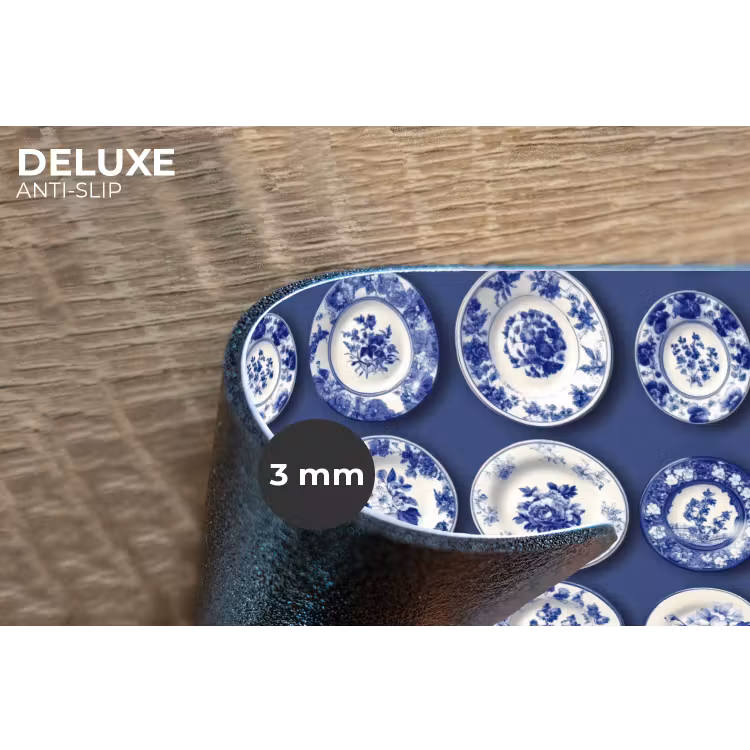 Borden - Floraal - Blauw Placemat vinyl groot 368 -closeup