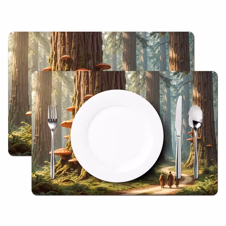 Placemat - 6 stuks - Bos - Bomen - Natuur - Bos - Bomen - Natuur Placemat vinyl groot