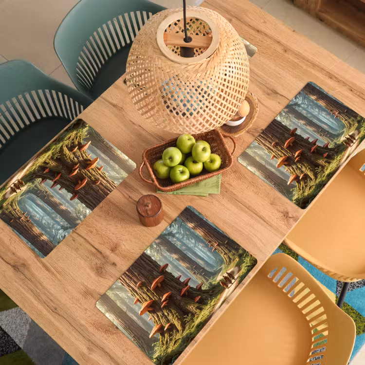 Placemat - 6 stuks - Bos - Bomen - Natuur - Bos - Bomen - Natuur Placemat vinyl groot