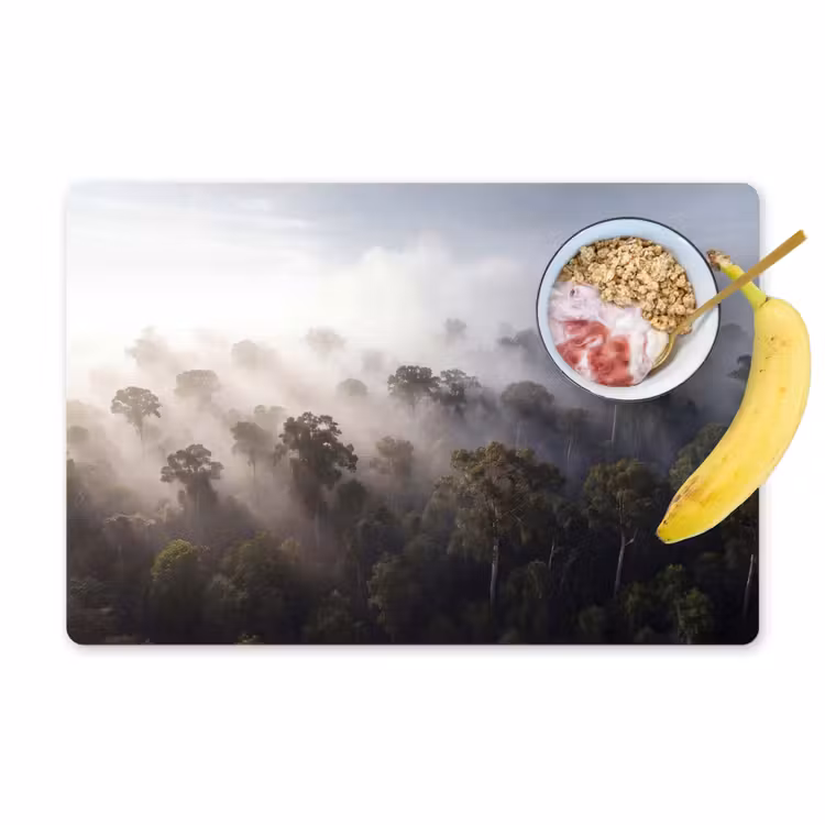Bos - Mist - Natuur - Groen Placemat vinyl groot -zzzproduct_Kitchenyeah-website