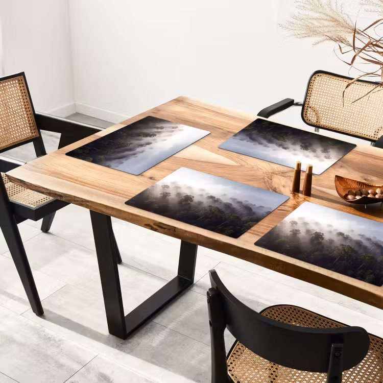 Bos - Mist - Natuur - Groen Placemat vinyl groot -zzsfeer4_Kitchenyeah-website