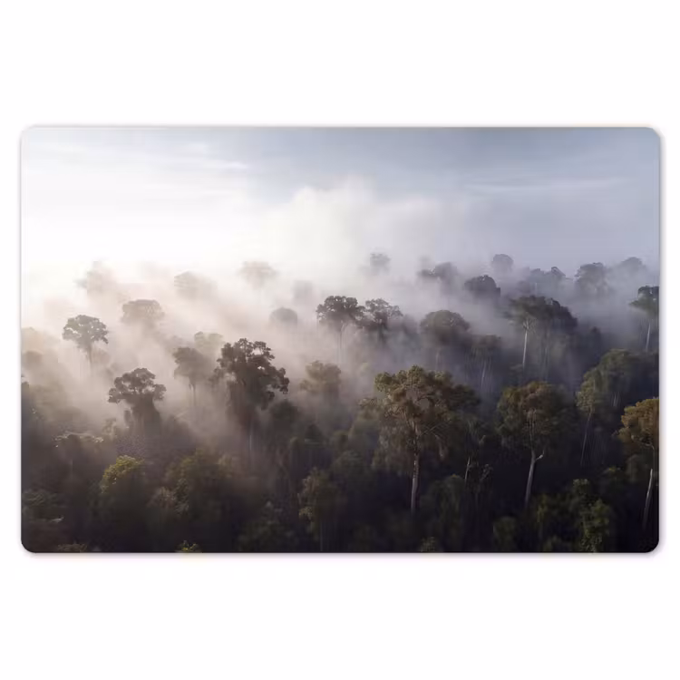 Bos - Mist - Natuur - Groen Placemat vinyl groot -zzsfeer1_Kitchenyeah-website