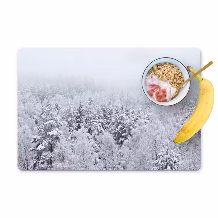 Bos - Sneeuw - Winter - Natuur - Wit Placemat vinyl groot -zzzproduct_Kitchenyeah-website