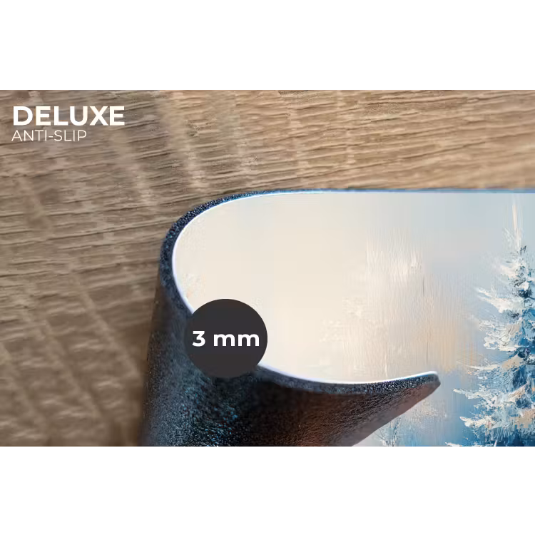 Bos - Winter - Natuur - Abstract - Sneeuw Placemat vinyl groot -closeup