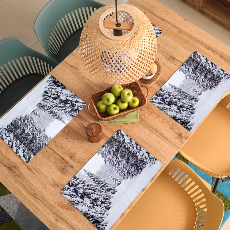 Bos - Winter - Sneeuw - Pad - Natuur Placemat vinyl groot -zzsfeer5_Kitchenyeah-website