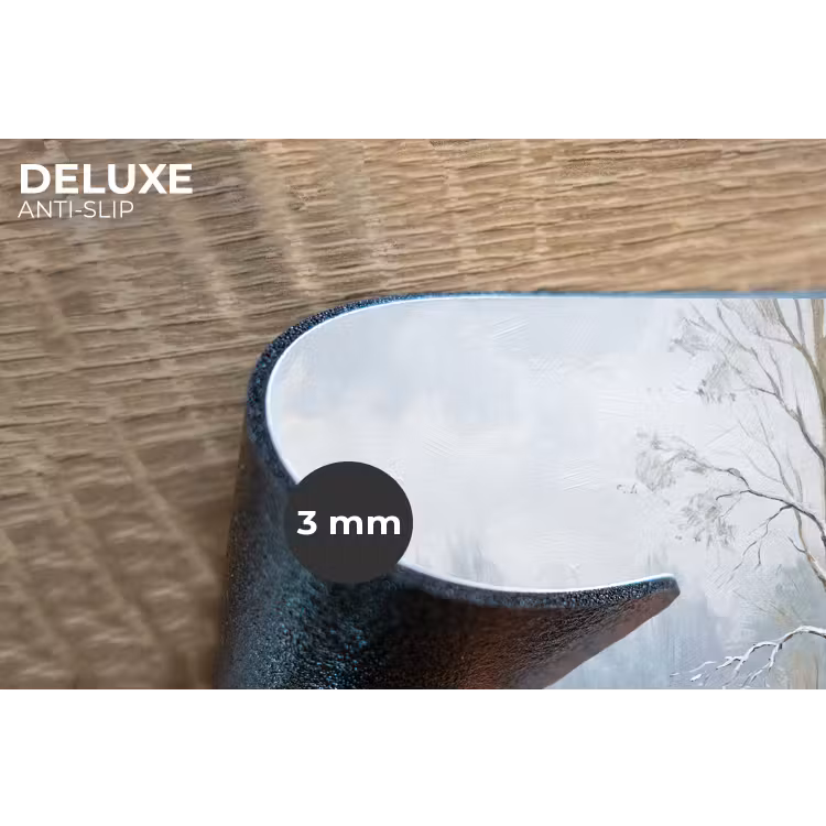 Bospad - Dennen - Sneeuw - Winter - Rustgevend Placemat vinyl groot -closeup