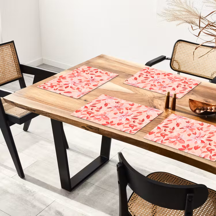 Botanisch - Bloemen - Rood Placemat vinyl groot 368 -zzsfeer4_Kitchenyeah-website