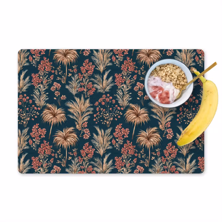 Botanisch - Patroon - Blauw Placemat vinyl groot 368 -zzzproduct_Kitchenyeah-website