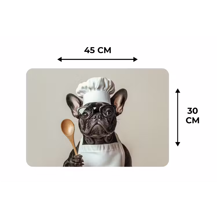 Bril - Hond - Kok Placemat vinyl groot -specs