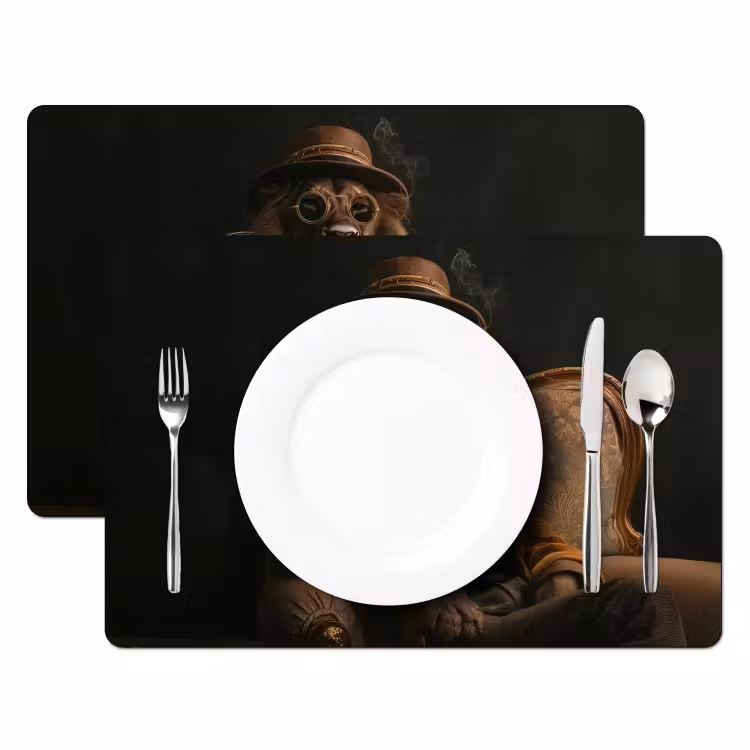 Bril - Leeuw - Bank - Hoed Placemat vinyl groot -zzsfeer2_Kitchenyeah-website