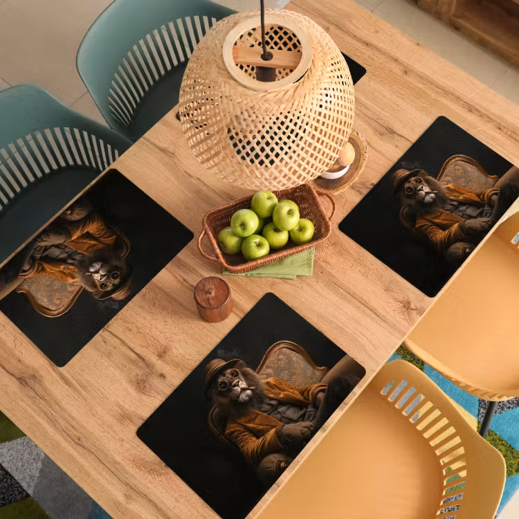 Bril - Leeuw - Bank - Hoed Placemat vinyl groot -zzsfeer5_Kitchenyeah-website